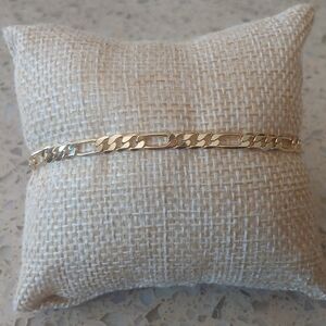 18k Gold Plated Figaro Chain Bracelet -